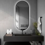 Lustro owalne w ramie czarnej MDF SLIM z podświetleniem - OLI LED - kolor ramy do wyboru